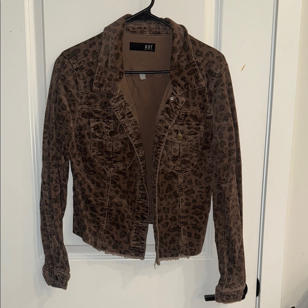 Kut from the Kloth Brown Jean Jacket with Shawl Collar